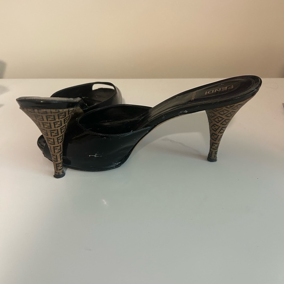 Fendi Black Patent Leather Mules - Picture 3 of 4